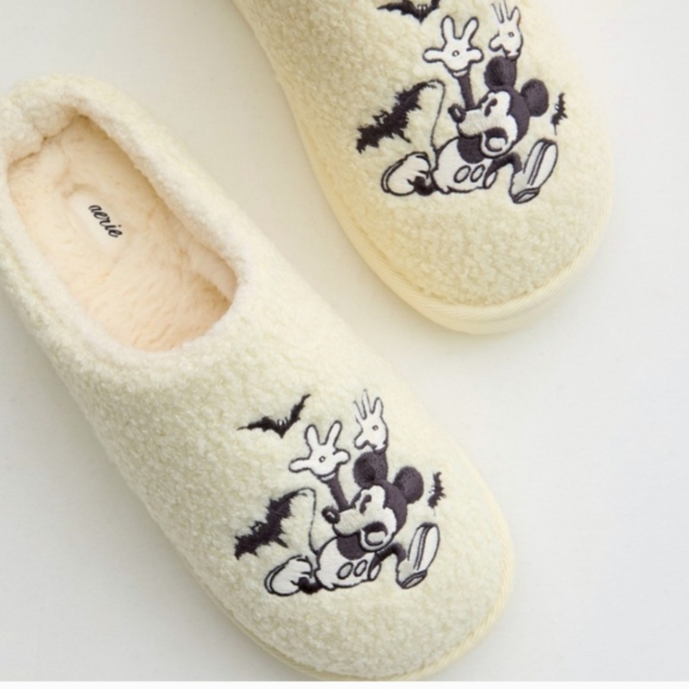 Aerie Mickey Mouse Sherpa Slippers